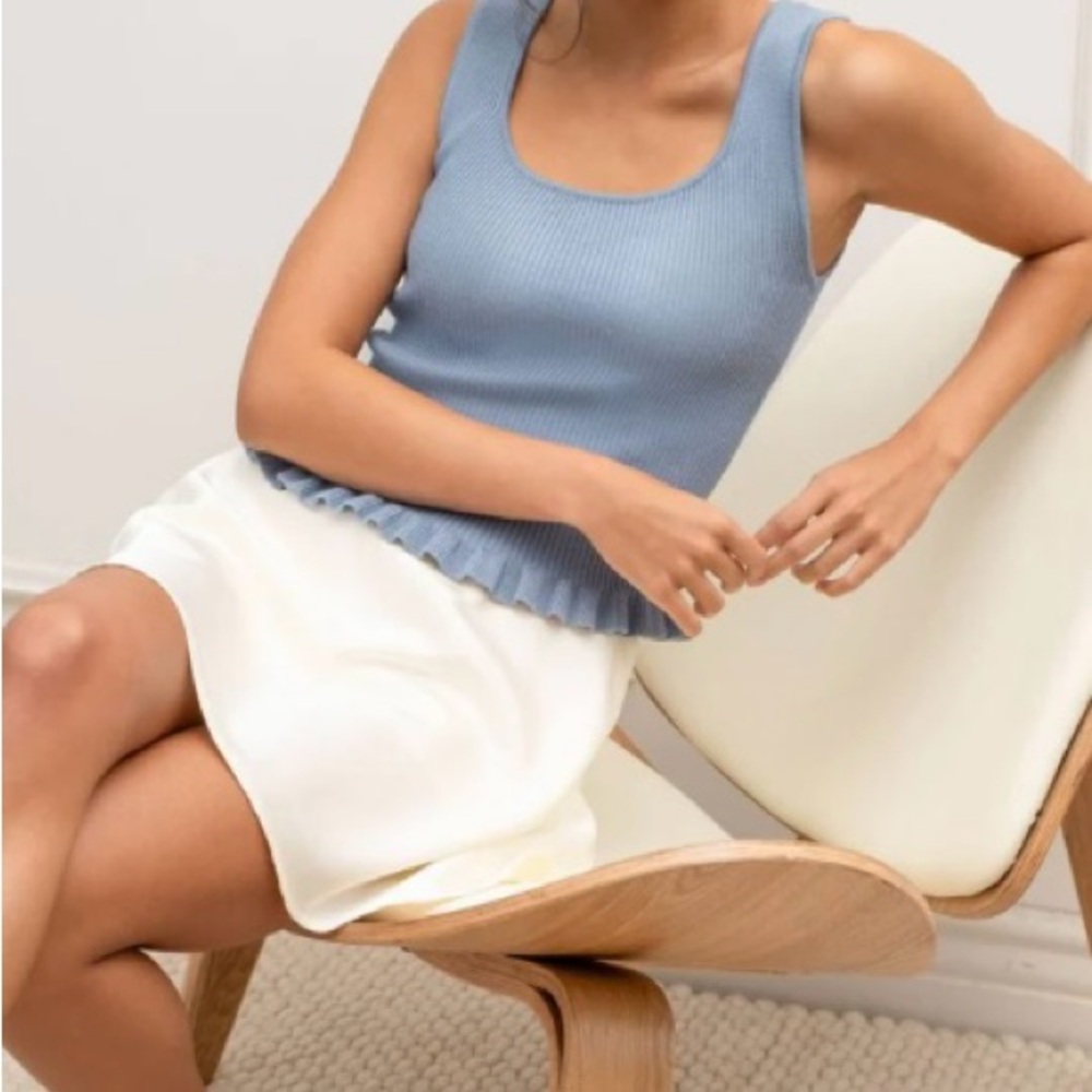 NWT The Workshop Studio Lettuce Hem Ribbed Sweater Tank Top Size Small - Picture 5 of 11